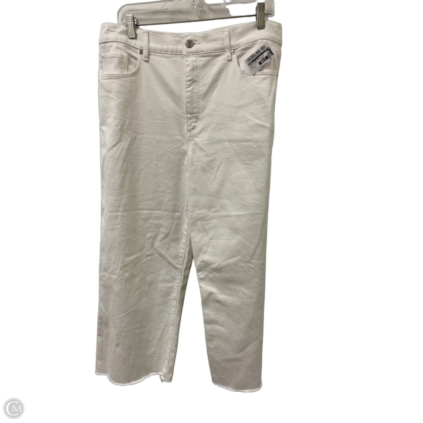 Jeans Wide Leg By Loft In White Denim, Size: 12
