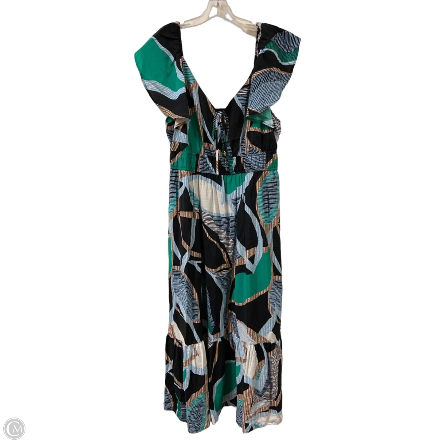 Dress Casual Maxi By Nine West In Black & Green, Size: Xl