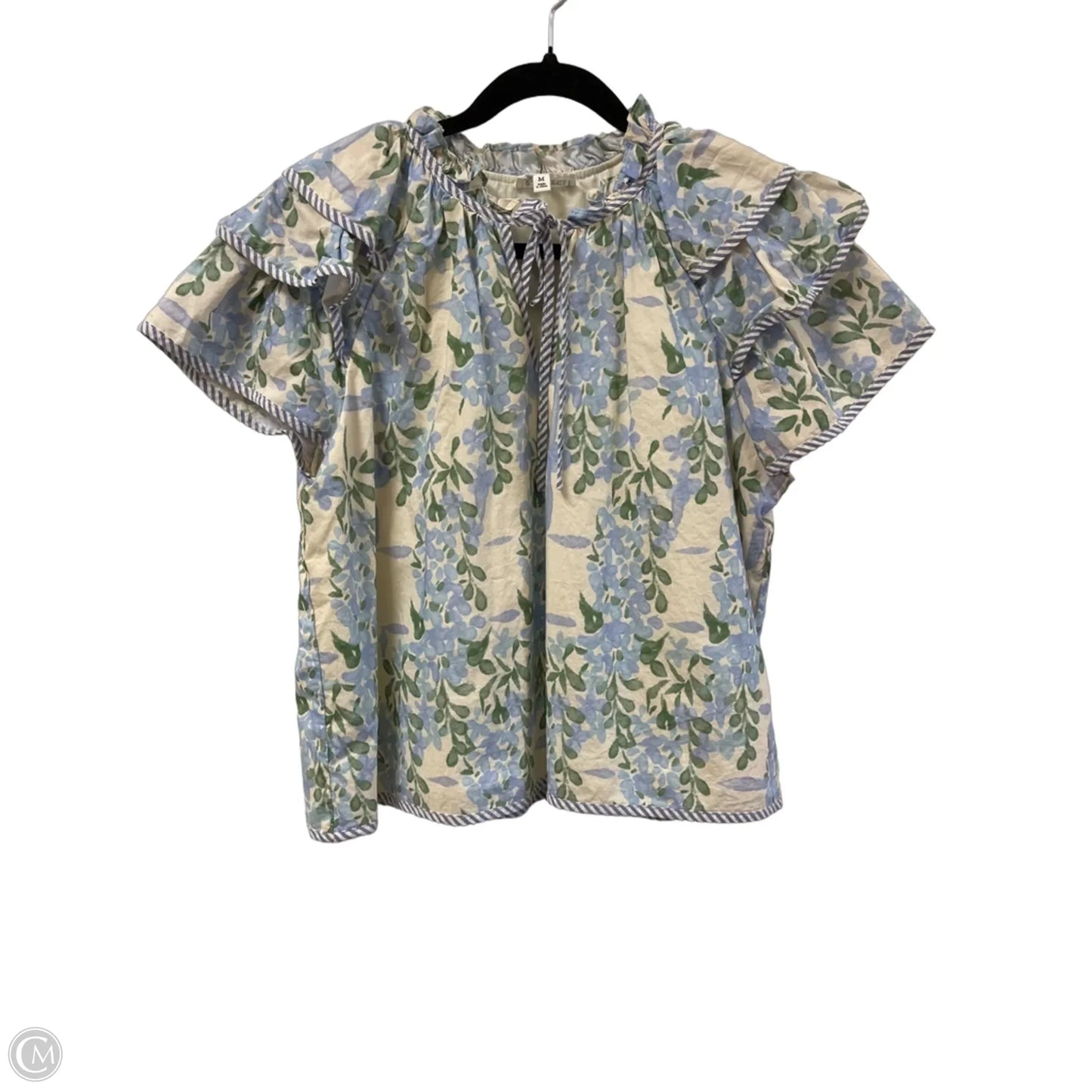 Top Short Sleeve By &merci In Blue & Green, Size: M