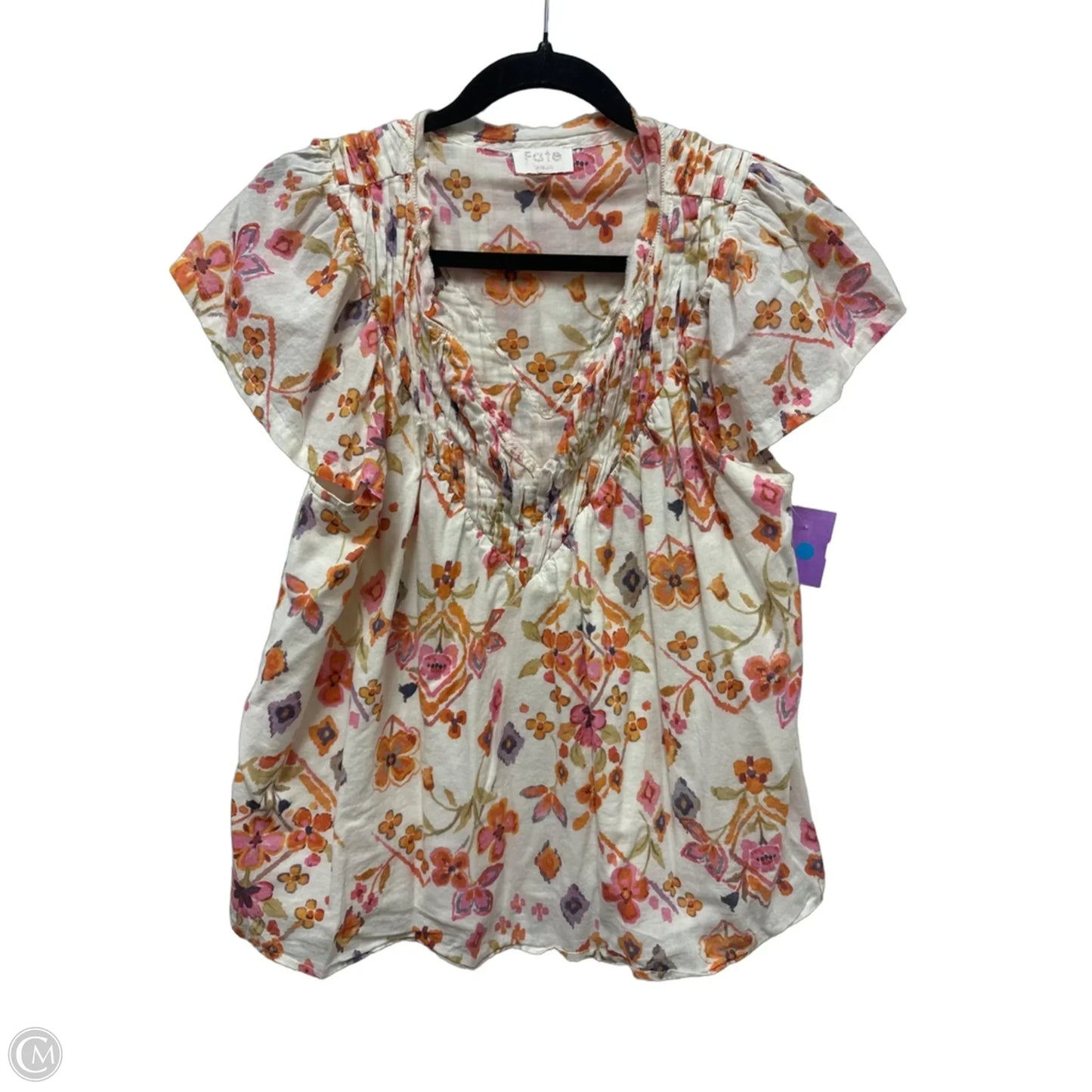 Top Short Sleeve By Fate In Floral Print, Size: M