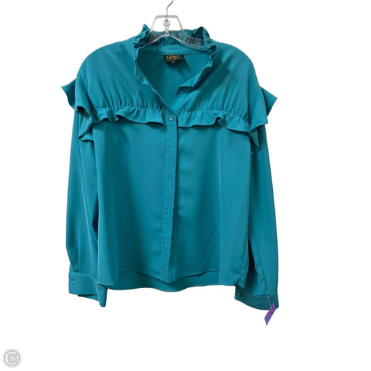 Blouse Long Sleeve By Clothes Mentor In Teal, Size: L