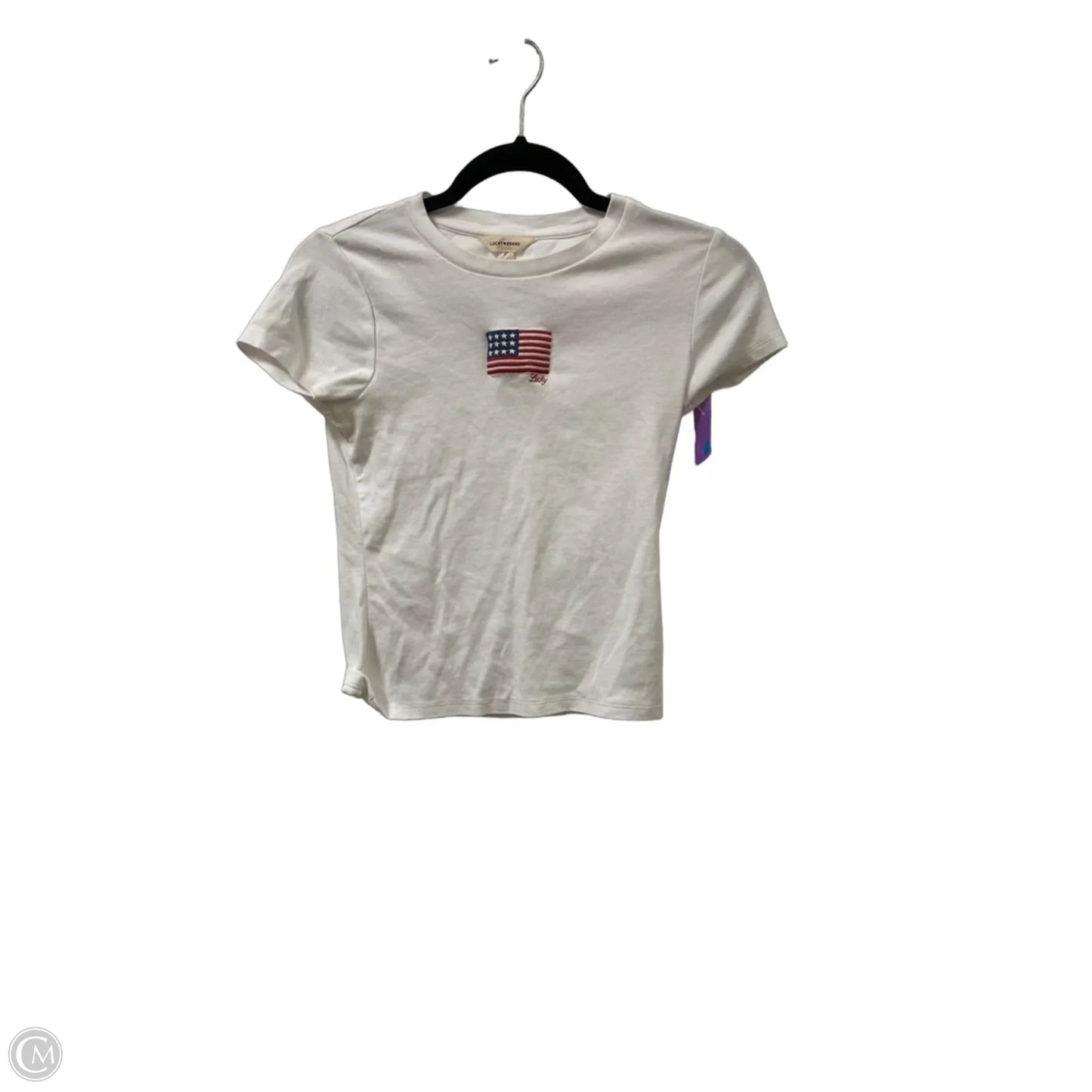 Top Short Sleeve By Lucky Brand In White, Size: Xs