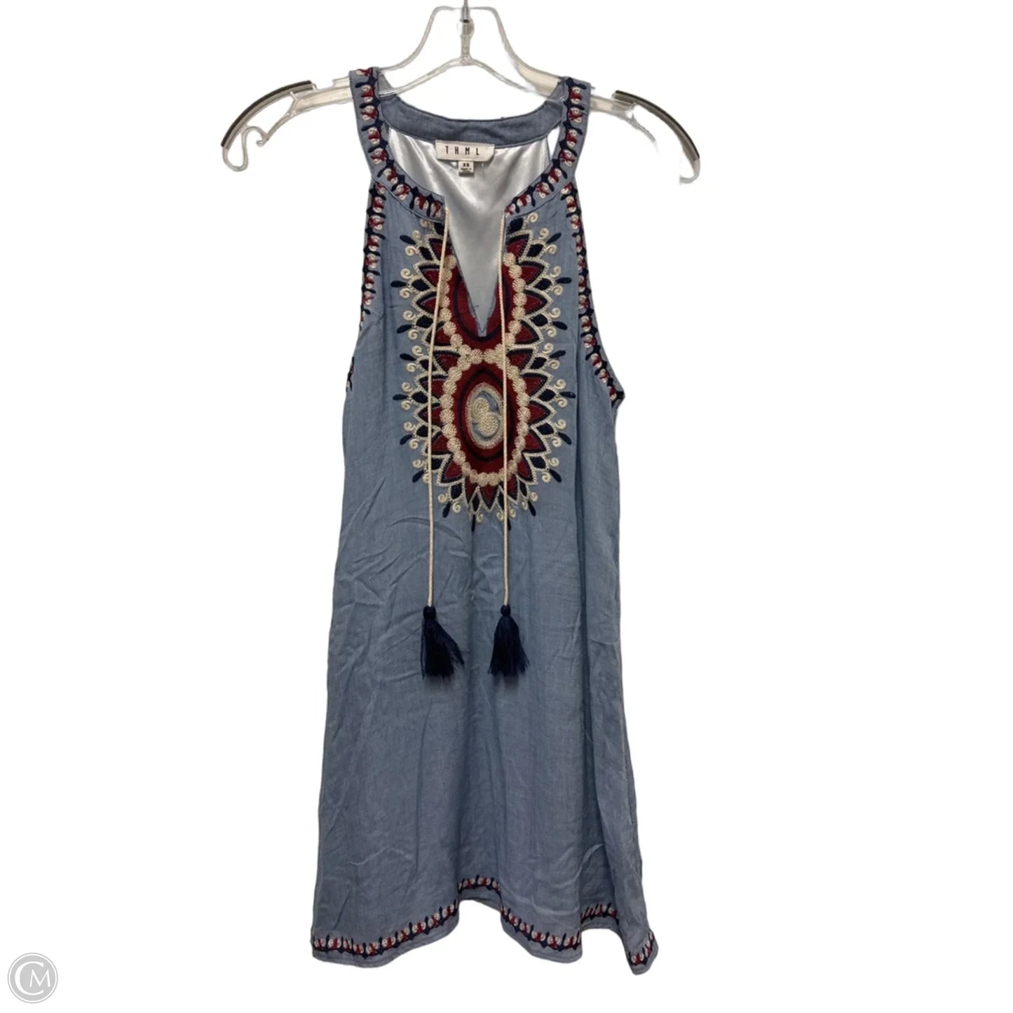 Dress Casual Short By Thml In Blue & Red, Size: Xs