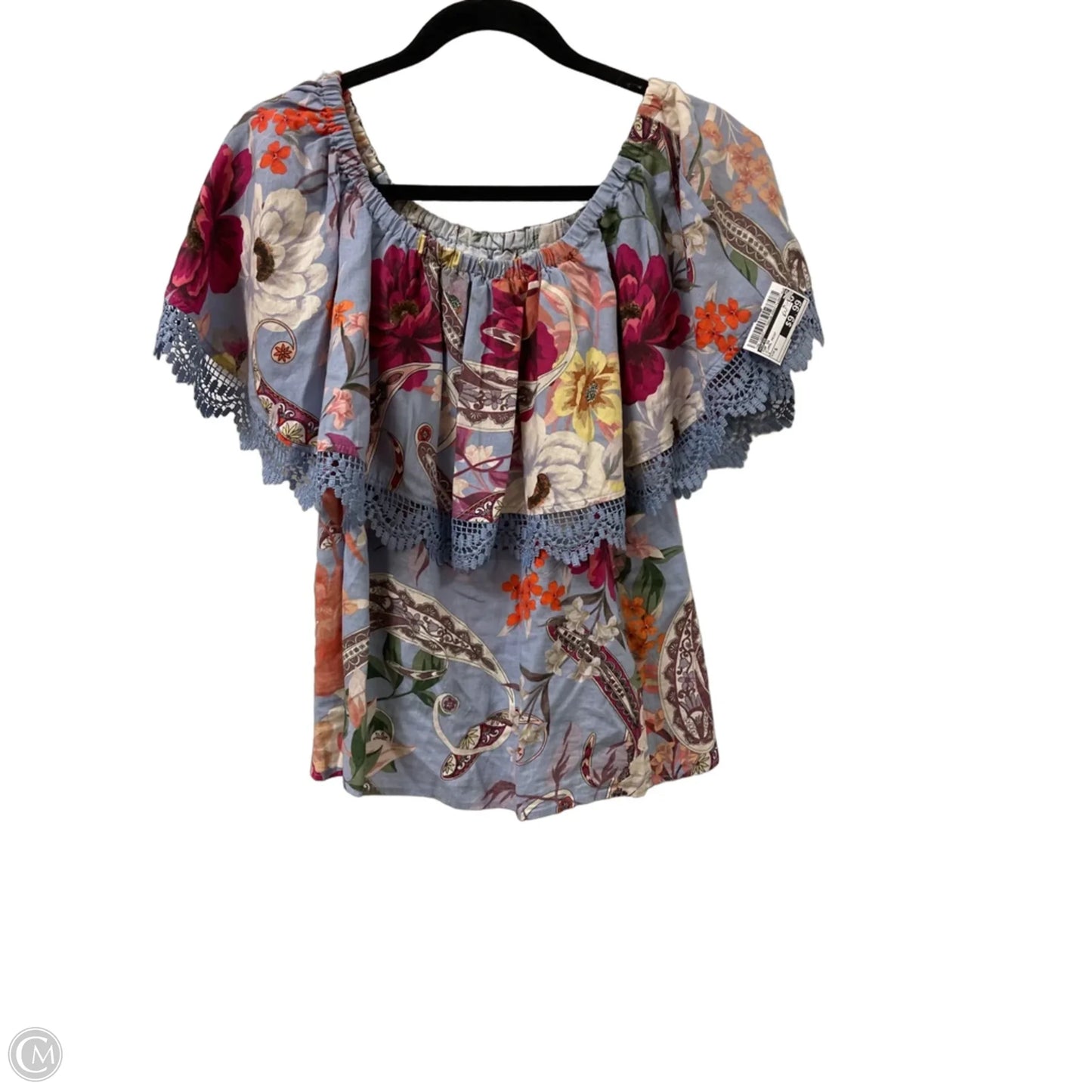 Top Short Sleeve By Cupio In Floral Print, Size: S