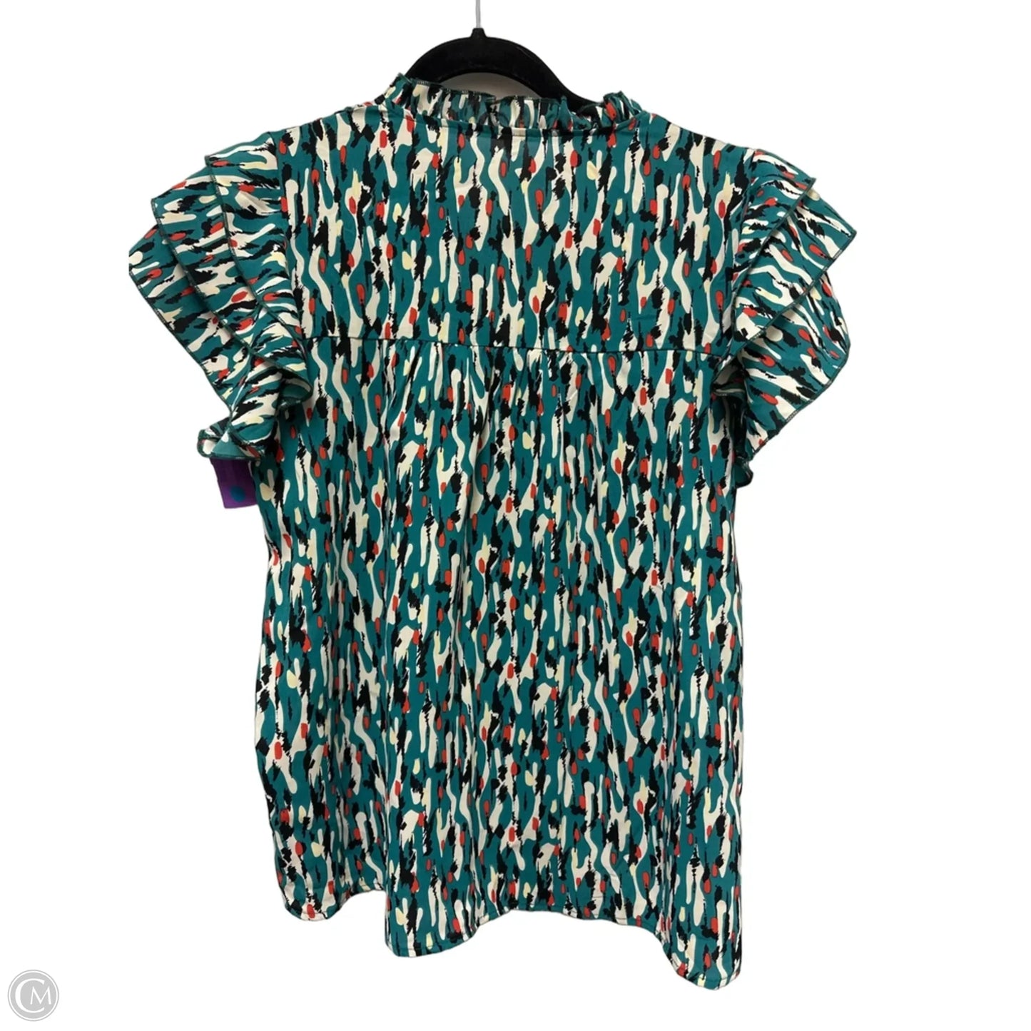 Top Short Sleeve By Clothes Mentor In Green & Orange, Size: S