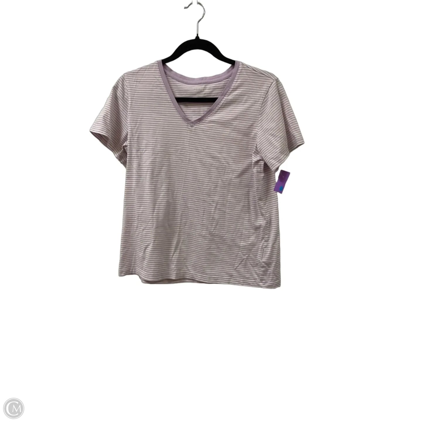 Top Short Sleeve By Lands End In Purple & White, Size: S