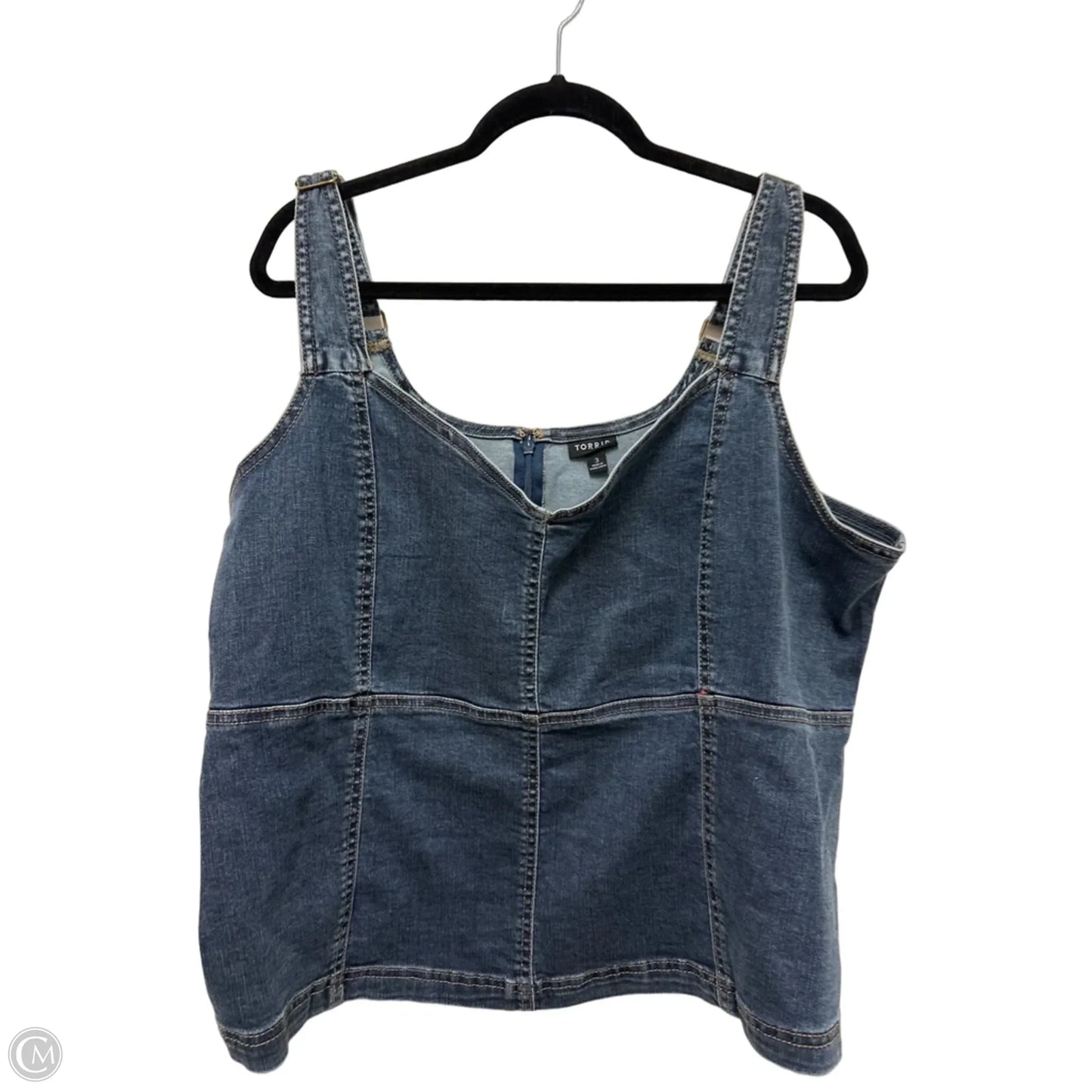 Top Sleeveless By Torrid In Blue Denim, Size: 3x