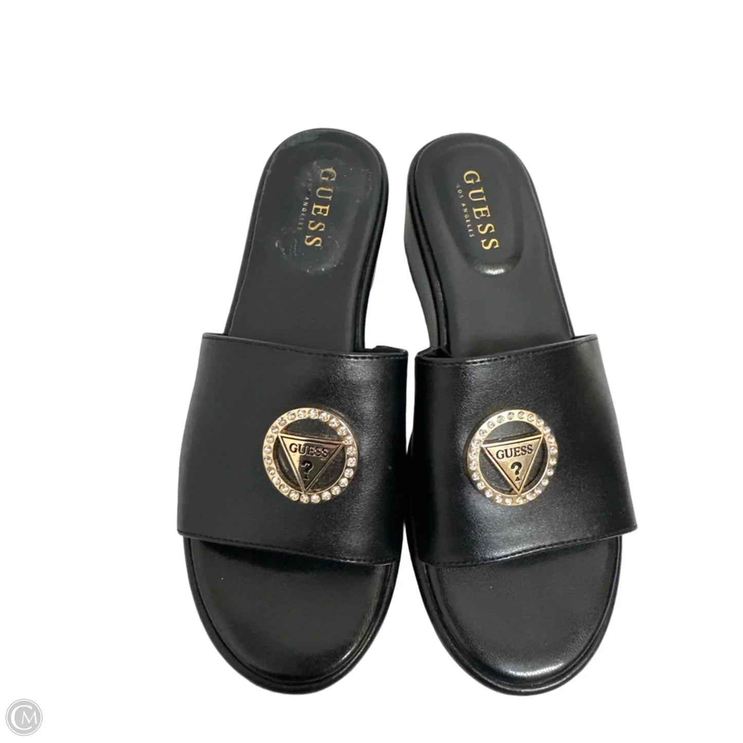 Sandals Heels Wedge By Guess In Black, Size: 7