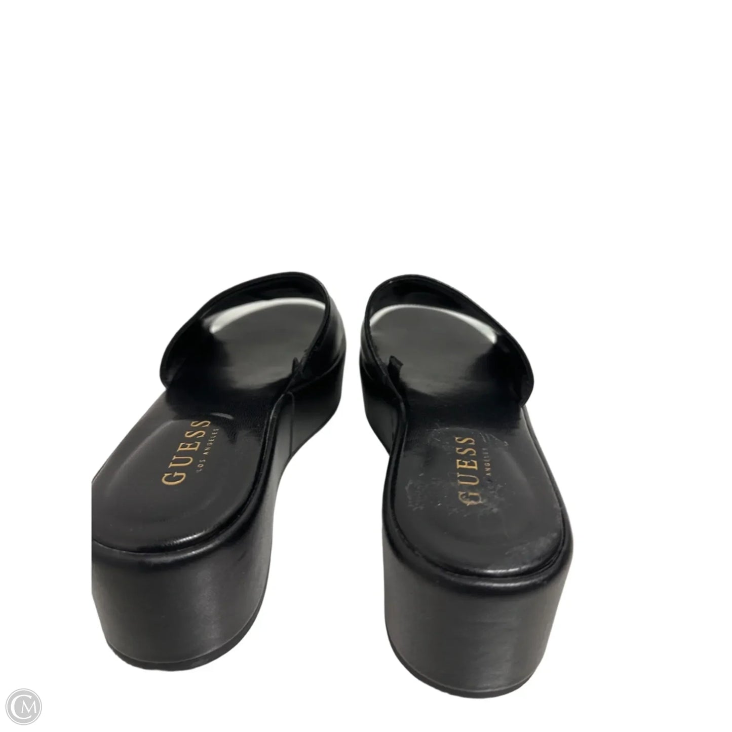 Sandals Heels Wedge By Guess In Black, Size: 7