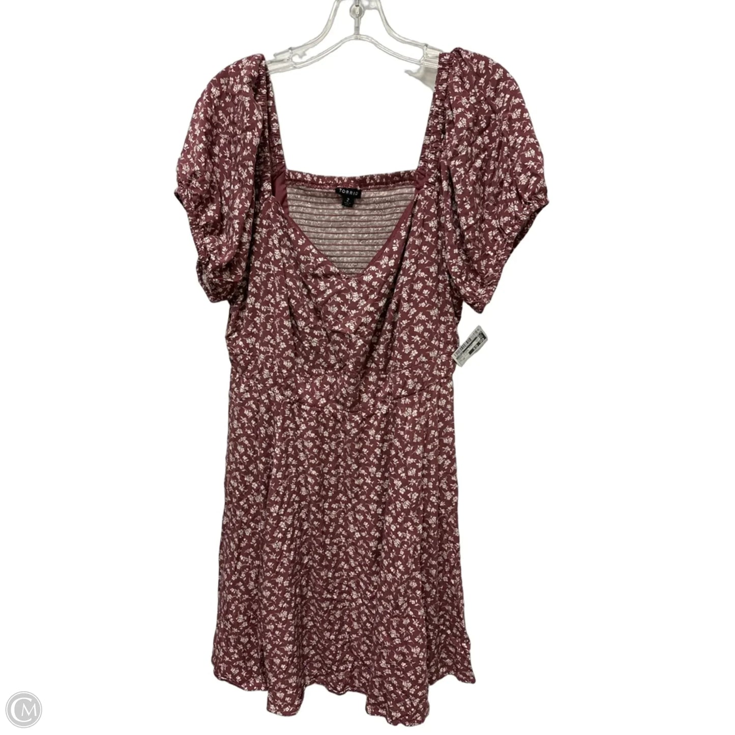 Dress Casual Short By Torrid In Purple & White, Size: 2x