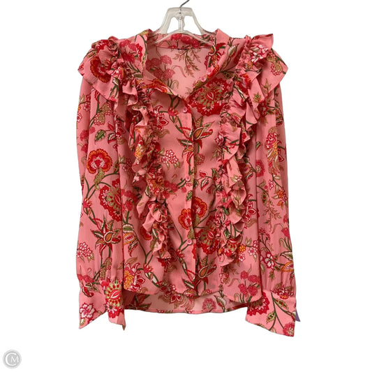 Blouse Long Sleeve By Clothes Mentor In Pink, Size: S