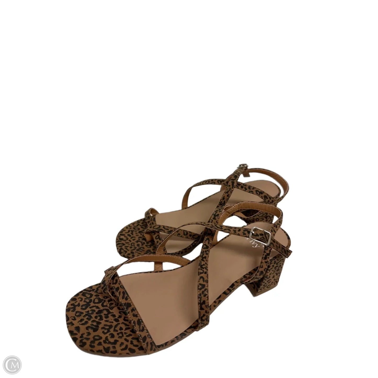 Sandals Heels Block By Crown And Ivy In Animal Print, Size: 8