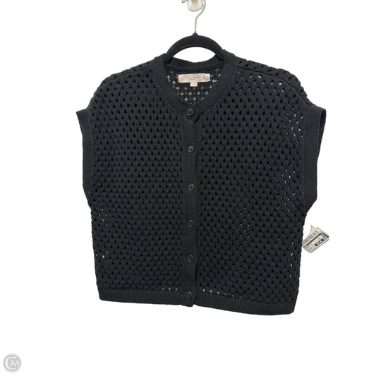 Sweater Short Sleeve By Loft In Black, Size: S