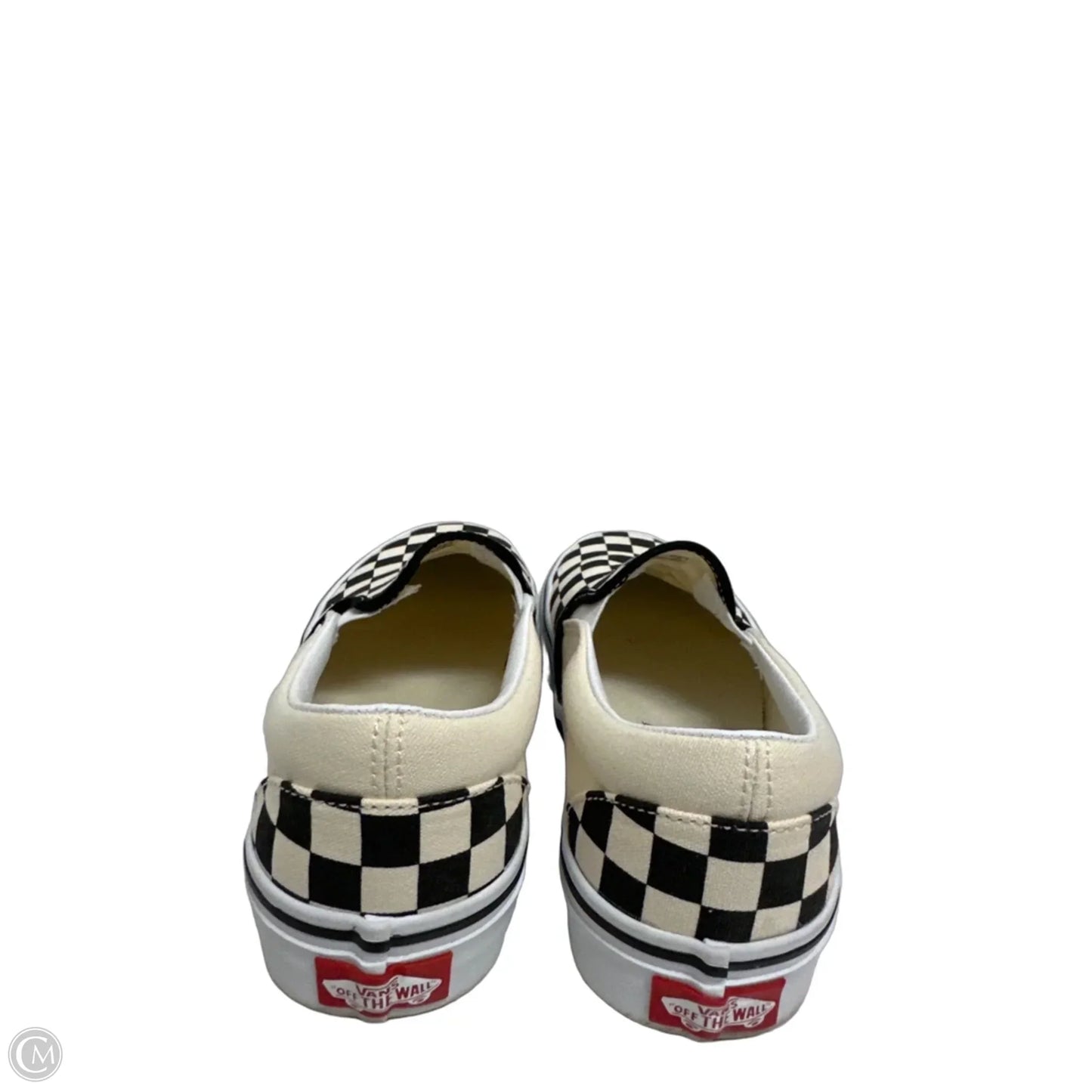 Shoes Flats By Vans In Black & White, Size: 6.5