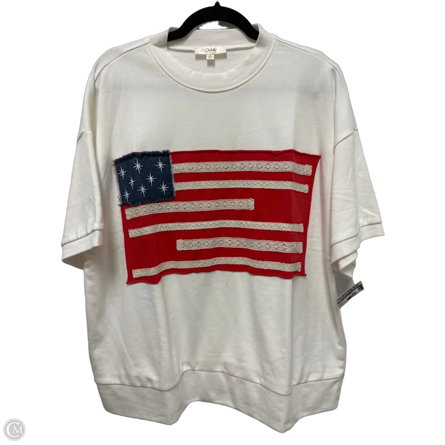 Top Short Sleeve By Oddi In White, Size: S