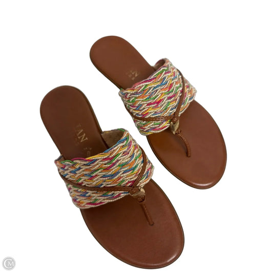 Sandals Flip Flops By Italian Shoemakers In Multi-colored, Size: 8