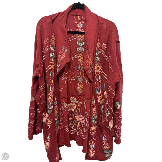 Sweater Cardigan By Coldwater Creek In Red, Size: L