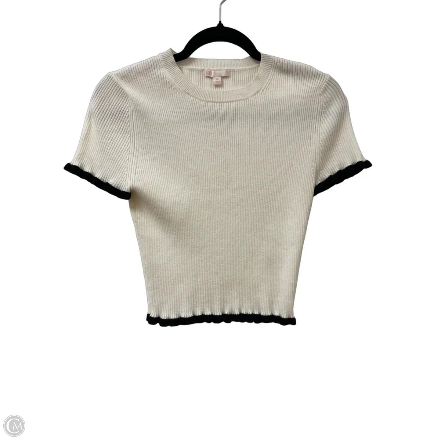 Sweater Short Sleeve By Gianni Bini In Black & White, Size: M