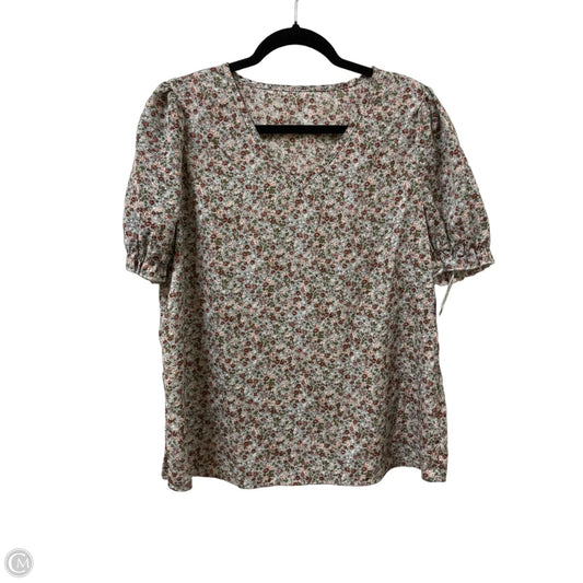 Top Short Sleeve By Shein In Floral Print, Size: Xl