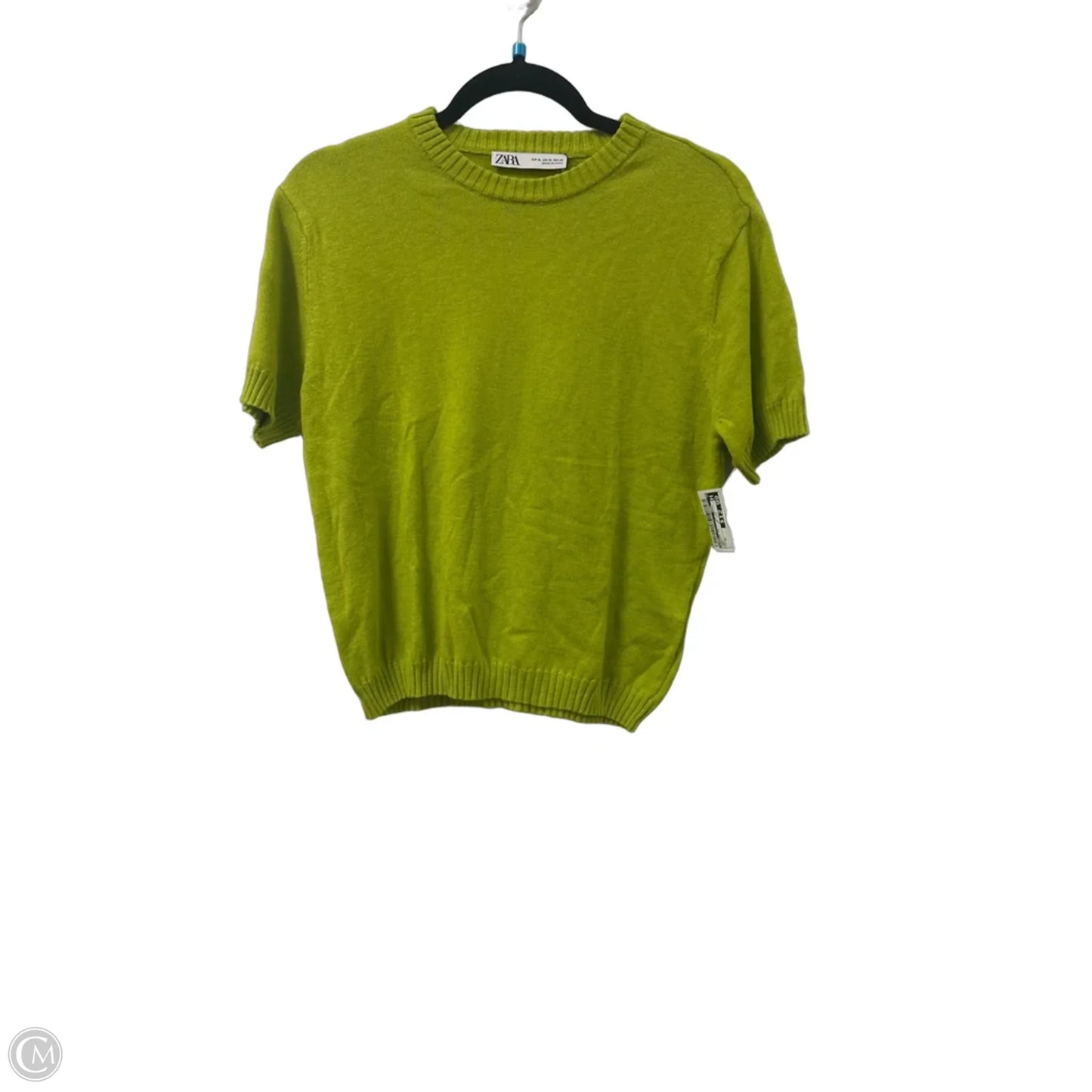 Sweater Short Sleeve By Zara In Green, Size: Xl