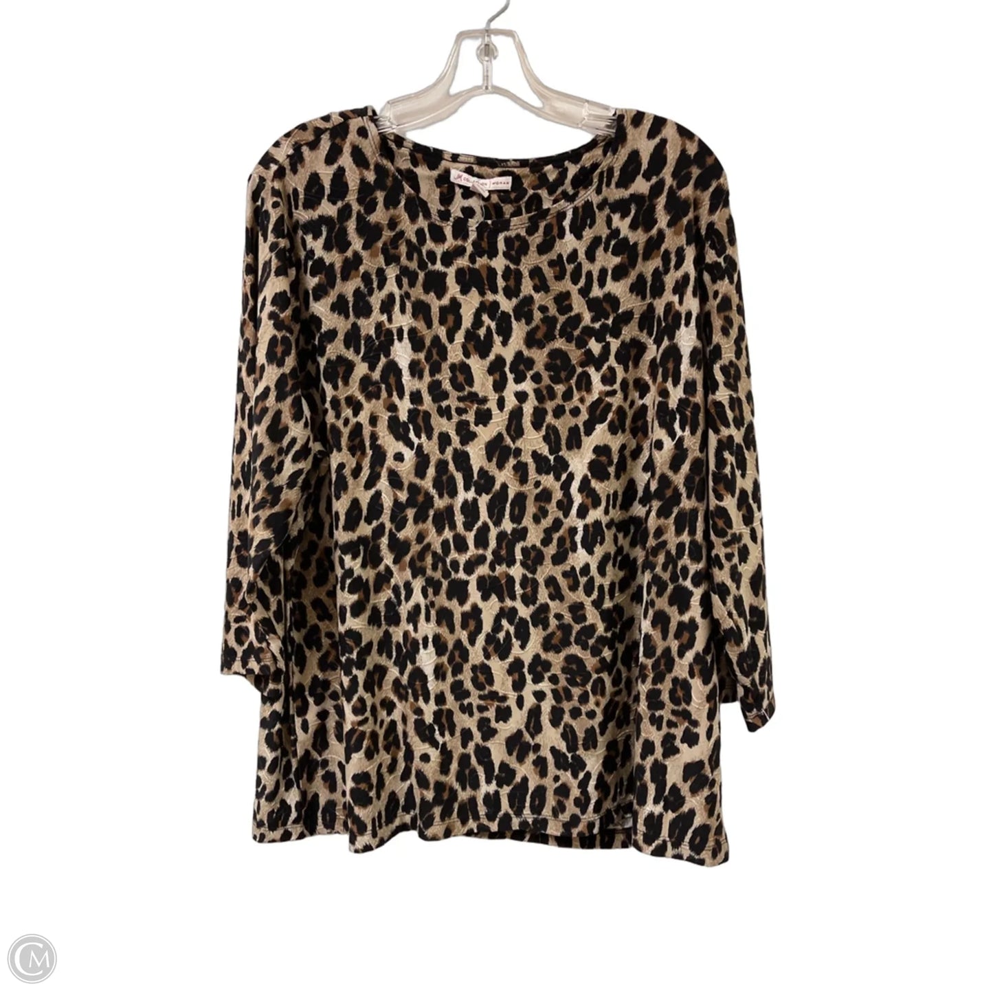 Top Long Sleeve By Jm Collections In Animal Print, Size: 2x