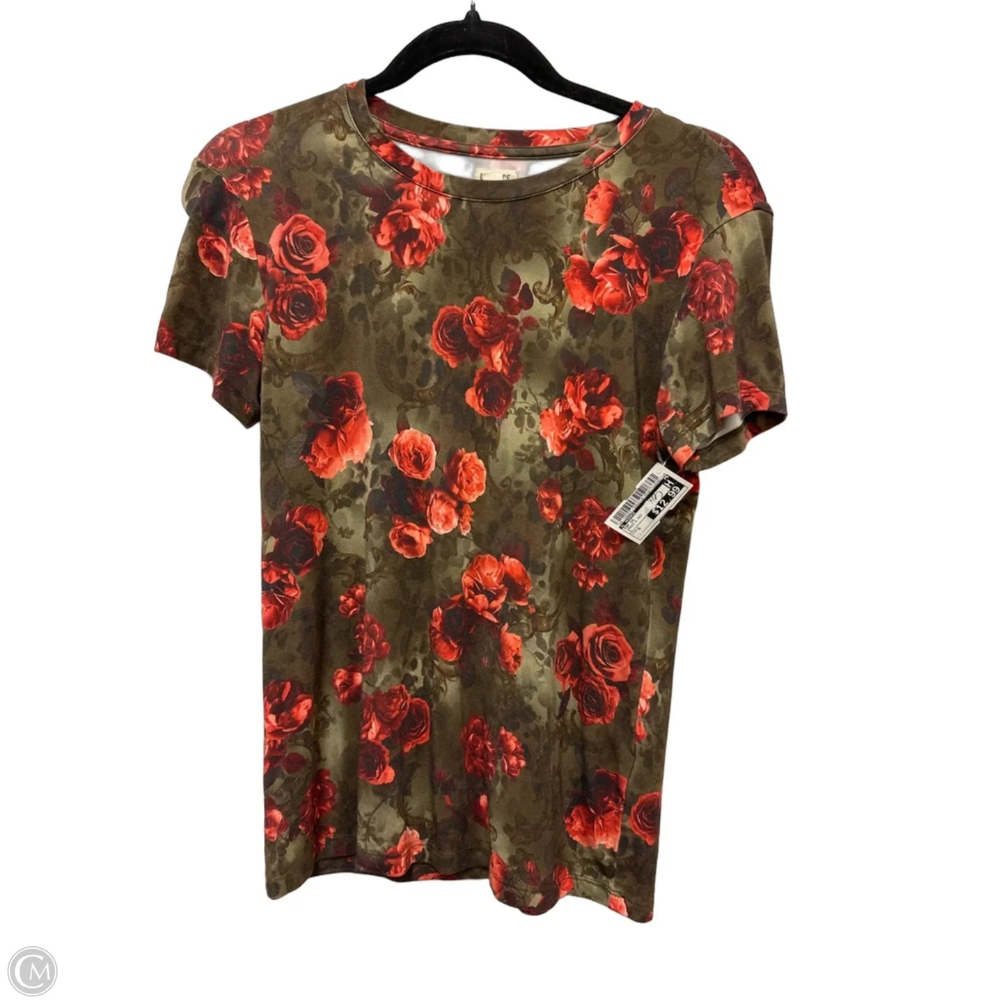 Top Short Sleeve By L Agence In Green & Red, Size: S