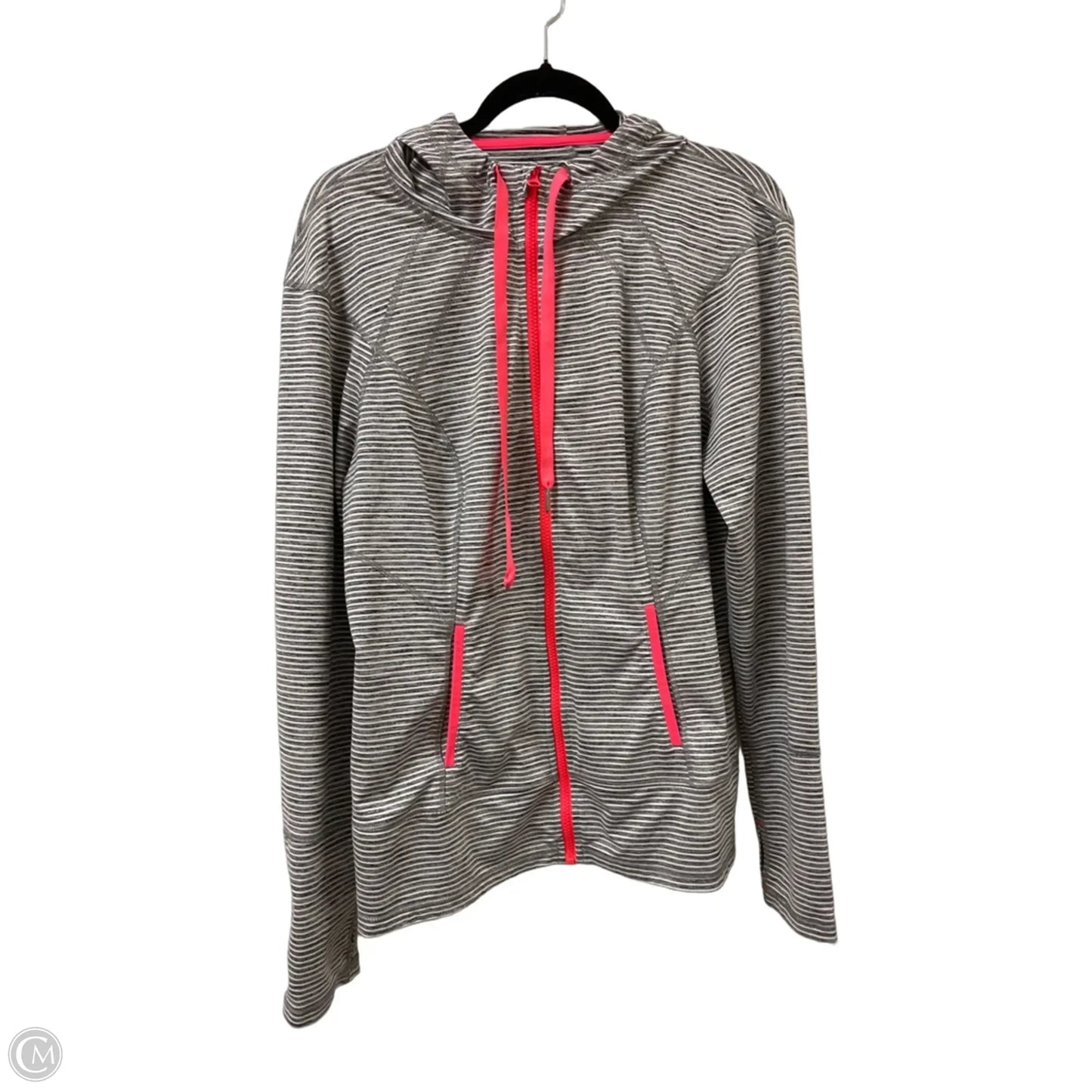 Athletic Jacket By Lukka In Striped Pattern, Size: Xl