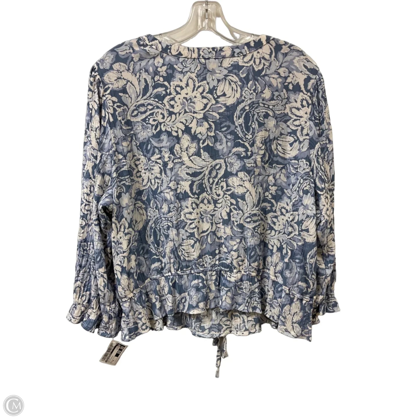 Top Long Sleeve By Counterparts In Blue & White, Size: Xl