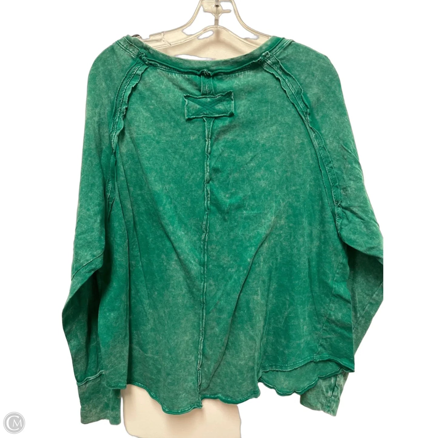 Top Long Sleeve By Zenana In Green, Size: L