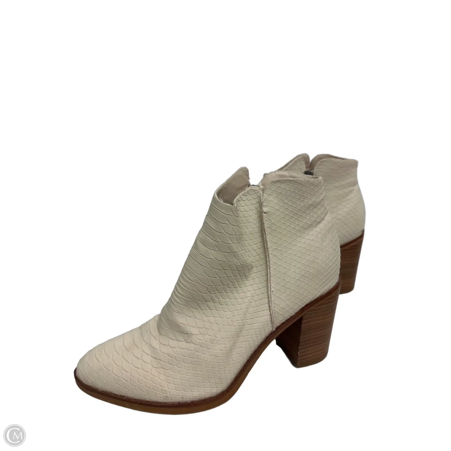 Boots Ankle Heels By Mia In Cream, Size: 10