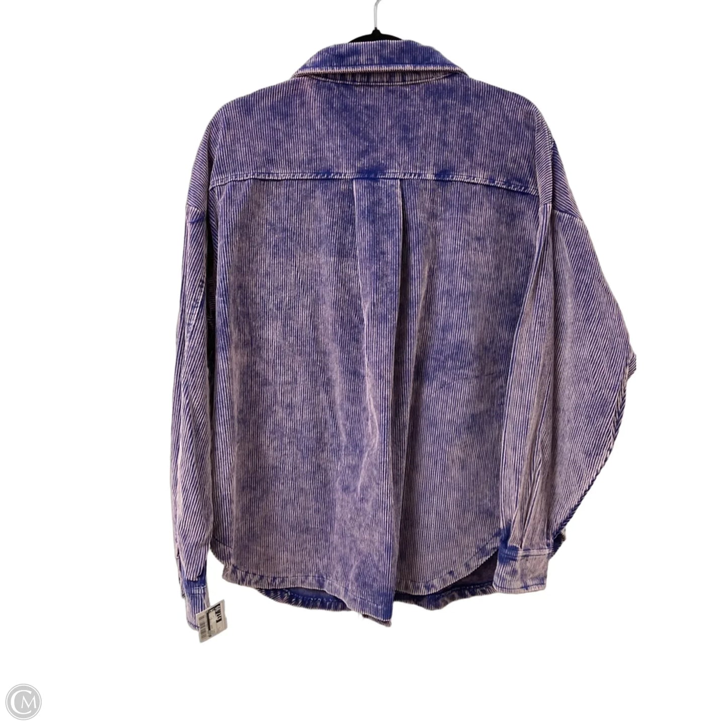 Jacket Shirt By Zenana In Purple, Size: L
