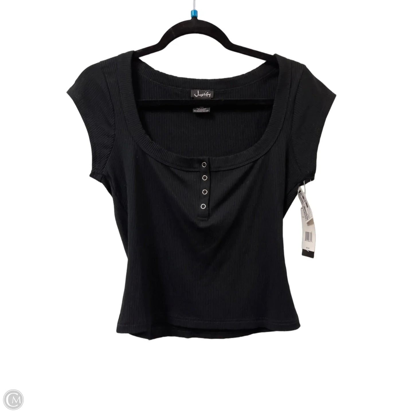 Top Short Sleeve By Justify In Black, Size: L