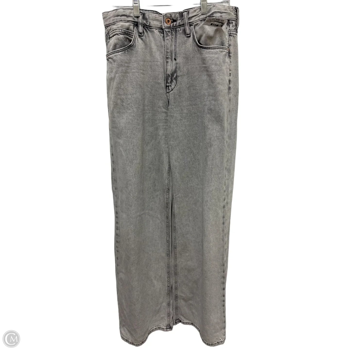Jeans Straight By River Island In Grey Denim, Size: 8