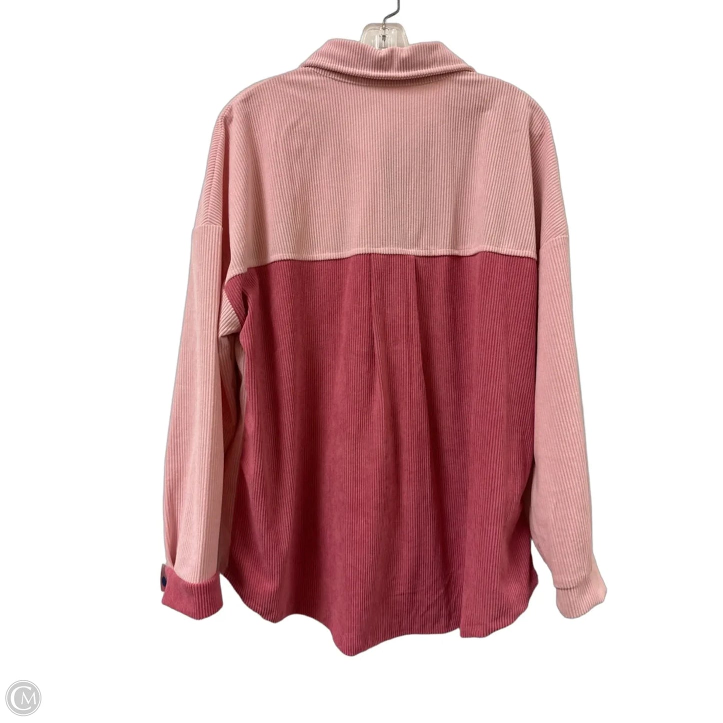 Jacket Shirt By Clothes Mentor In Pink, Size: Xl
