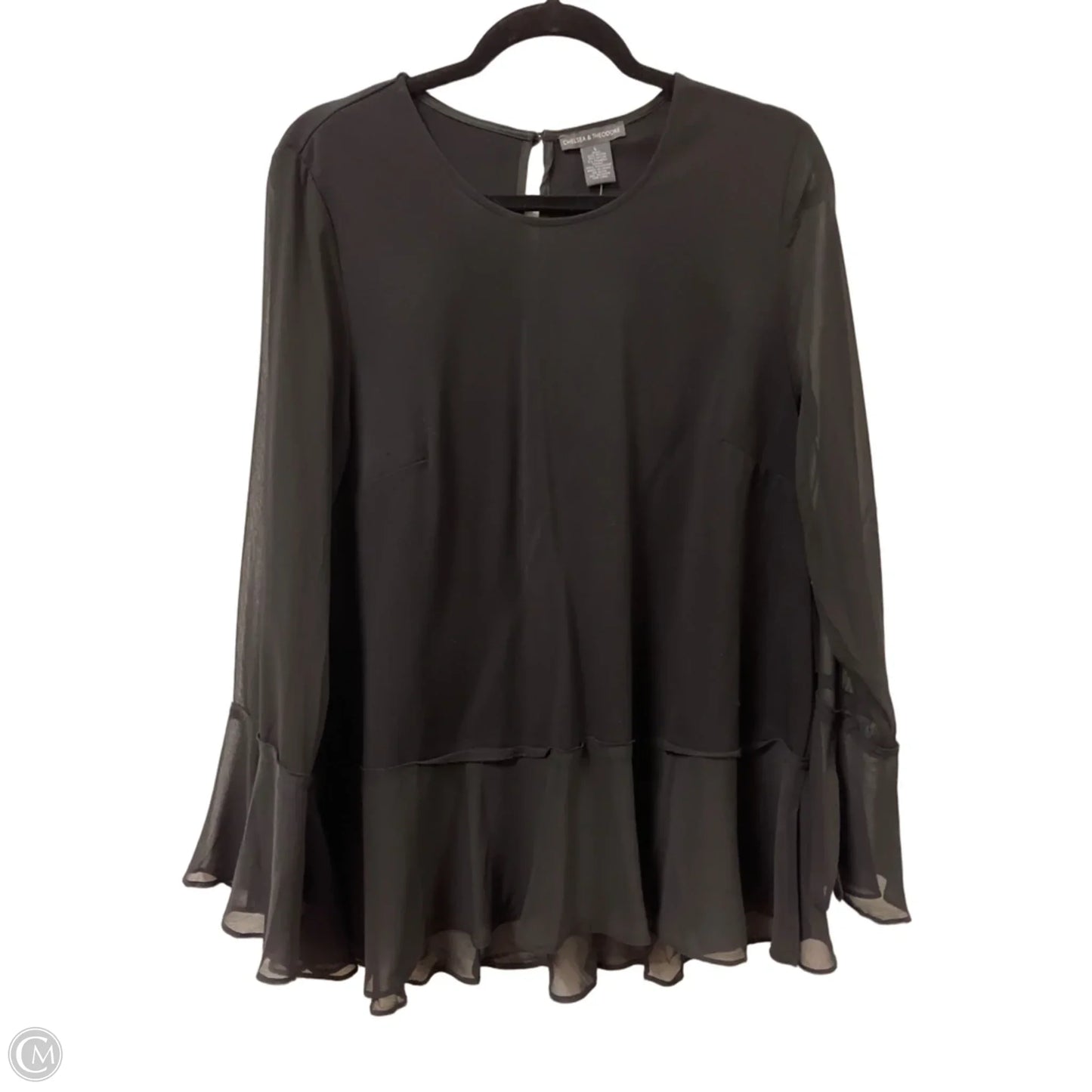Top Long Sleeve By Chelsea And Theodore In Black, Size: L
