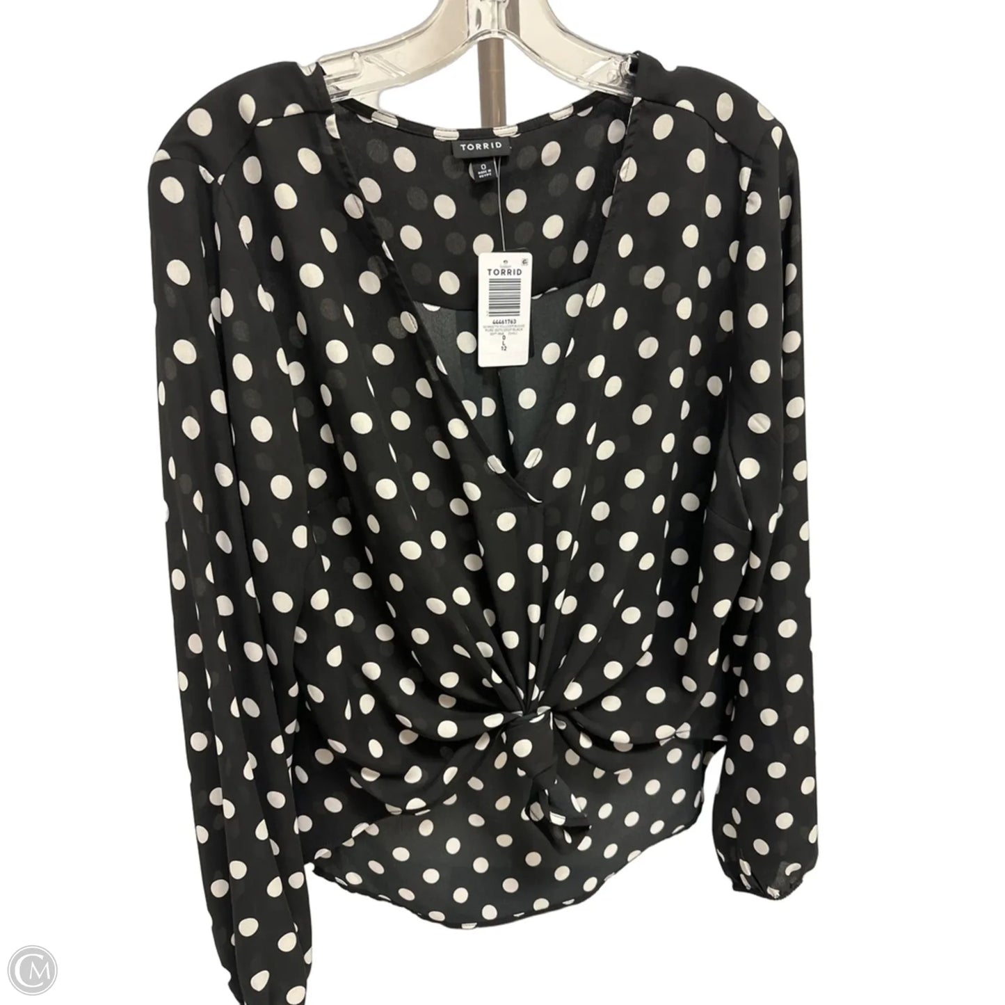 Top Long Sleeve By Torrid In Polkadot Pattern, Size: L