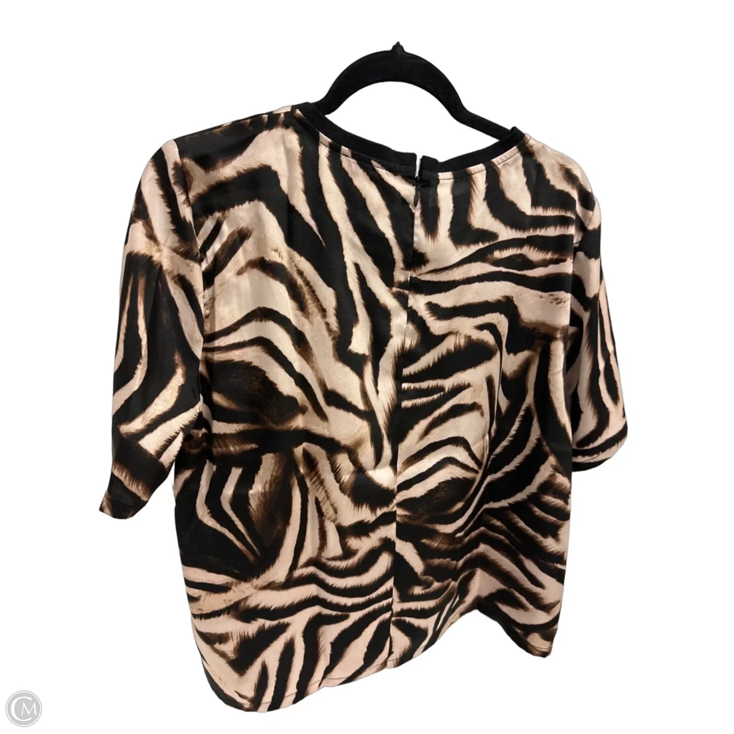 Top Short Sleeve By Dkny In Animal Print, Size: L