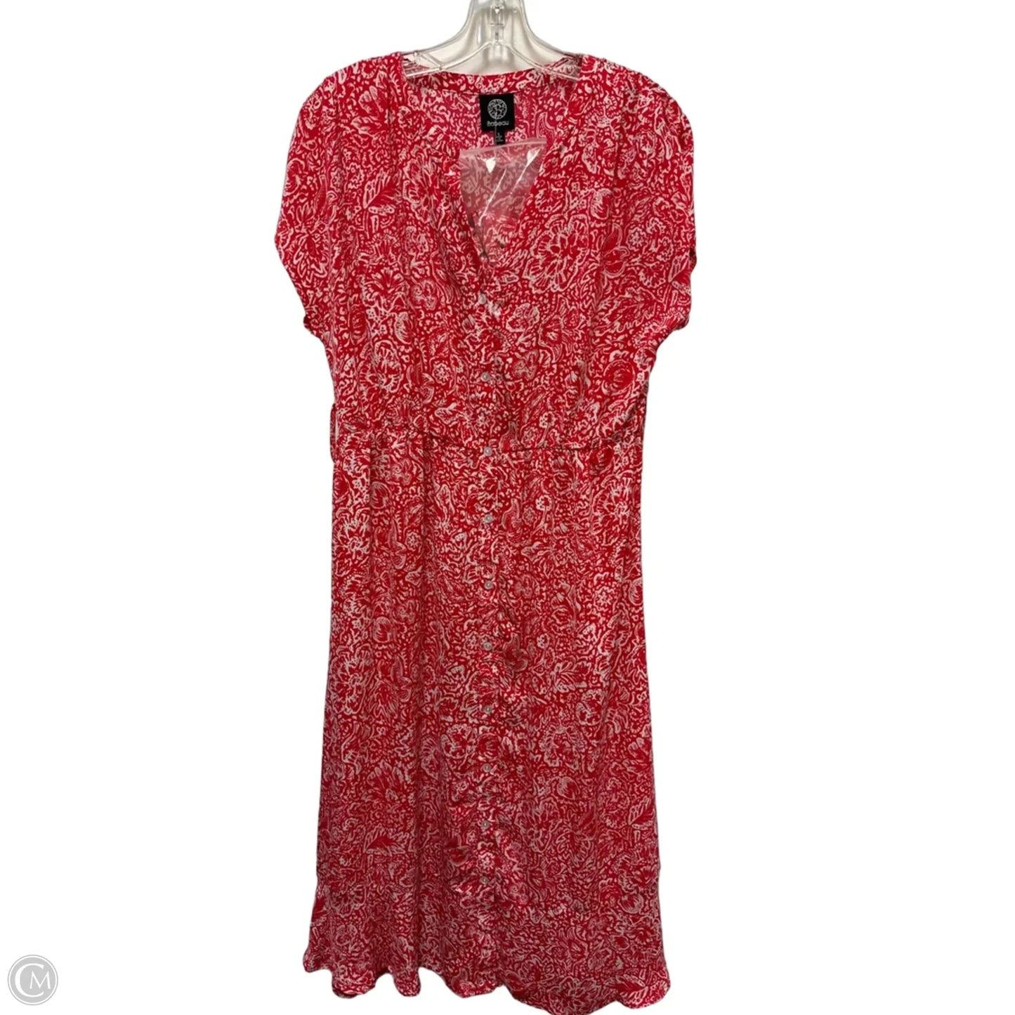 Dress Casual Maxi By Bobeau In Red & White, Size: L