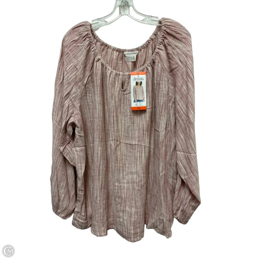 Top Long Sleeve By Clothes Mentor In Pink, Size: 1x
