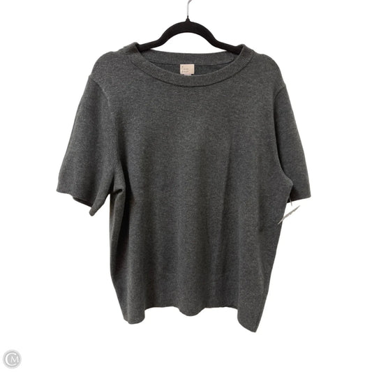 Sweater Short Sleeve By A New Day In Grey, Size: 1x