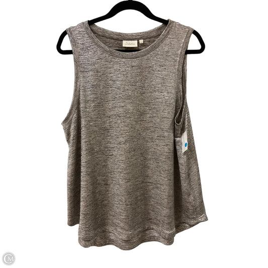 Top Sleeveless By Deletta In Silver, Size: Xl