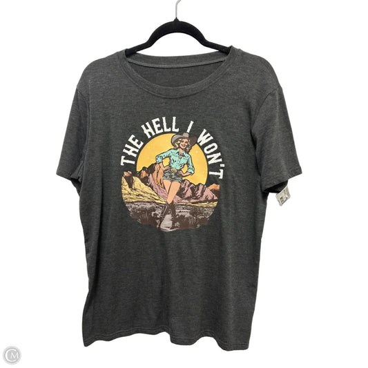 Top Short Sleeve By Clothes Mentor In Grey, Size: Xl