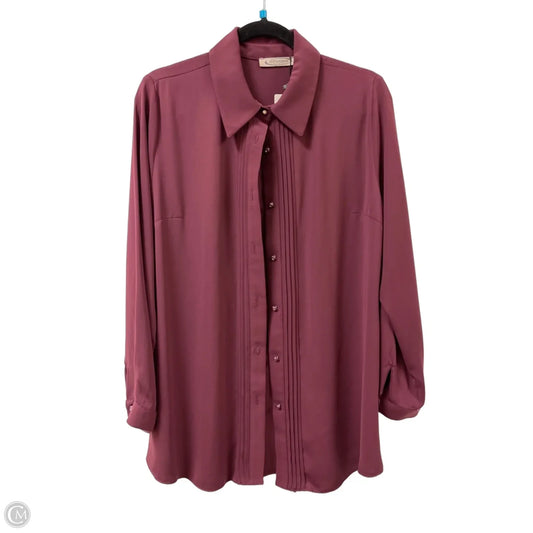 Blouse Long Sleeve By Clothes Mentor In Red, Size: Xl