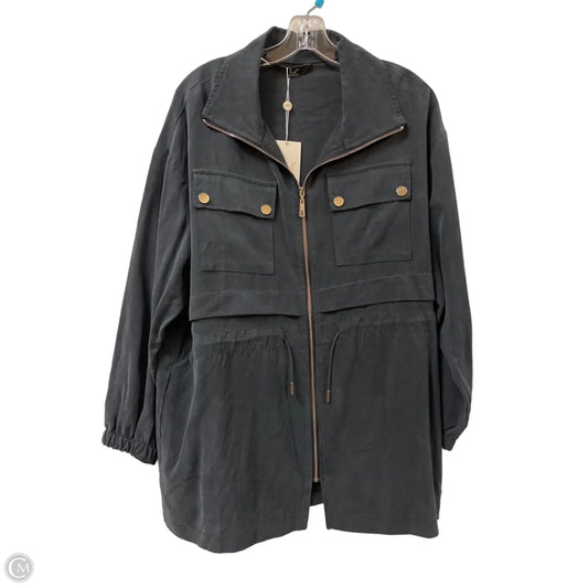 Jacket Shirt By Clothes Mentor In Grey, Size: Xl