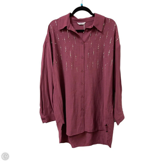 Blouse Long Sleeve By Clothes Mentor In Red, Size: Xl