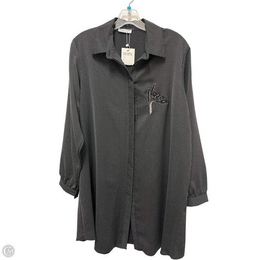 Tunic Long Sleeve By Clothes Mentor In Black & White, Size: Xl