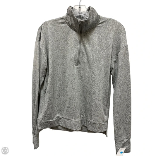 Athletic Top Long Sleeve Collar By Mondetta In Grey, Size: S