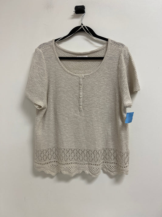 Sweater Short Sleeve By Lc Lauren Conrad In Cream, Size: 2x