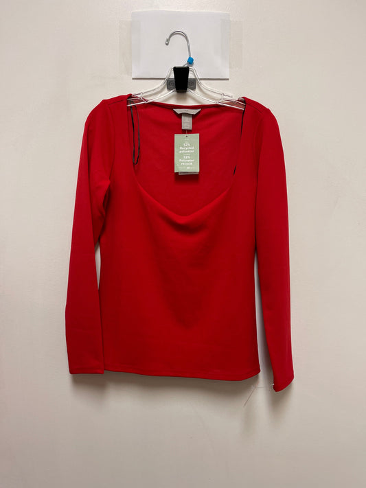 Top Long Sleeve By H&m In Red, Size: M