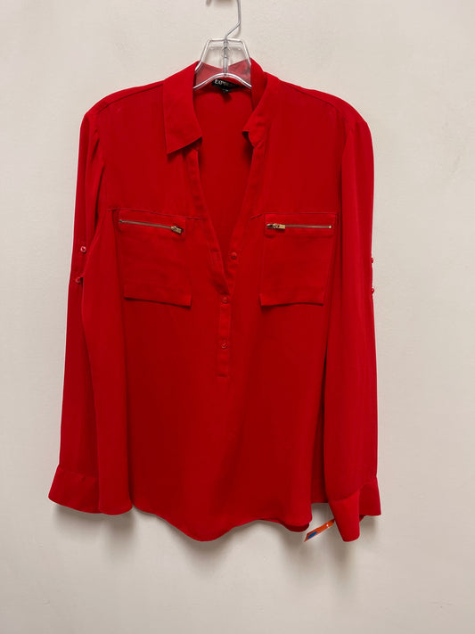 Top Long Sleeve By Express In Red, Size: L